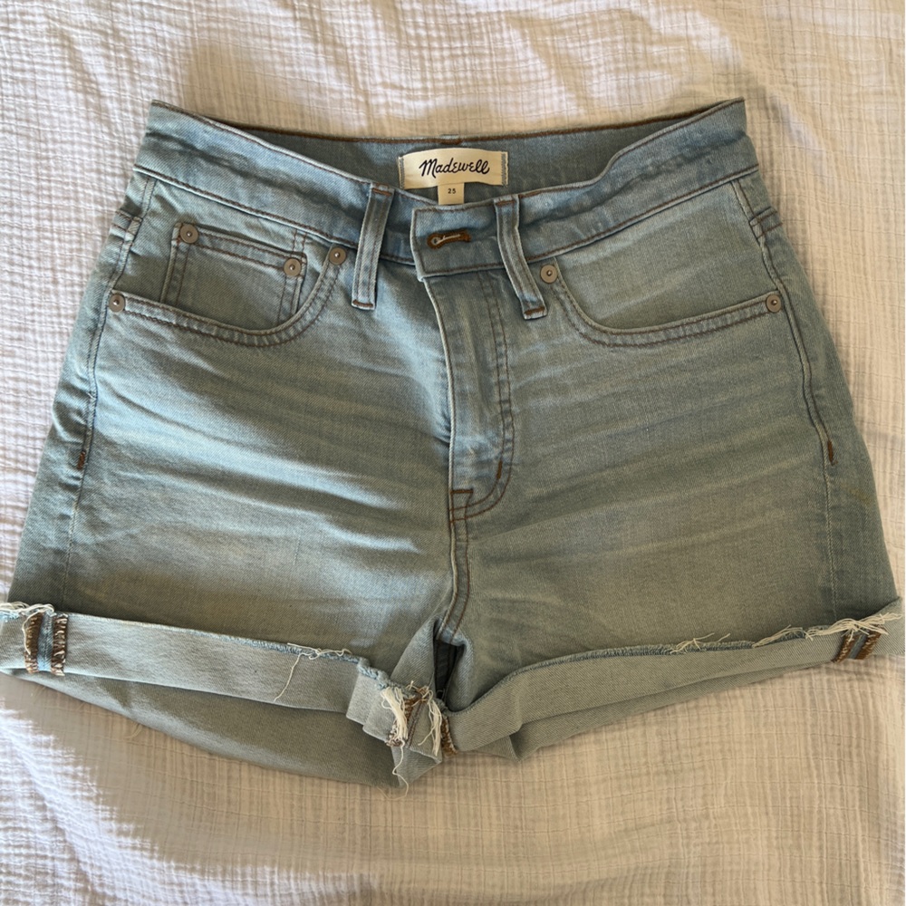 Madewell High rise Cuffed Denim Shorts
